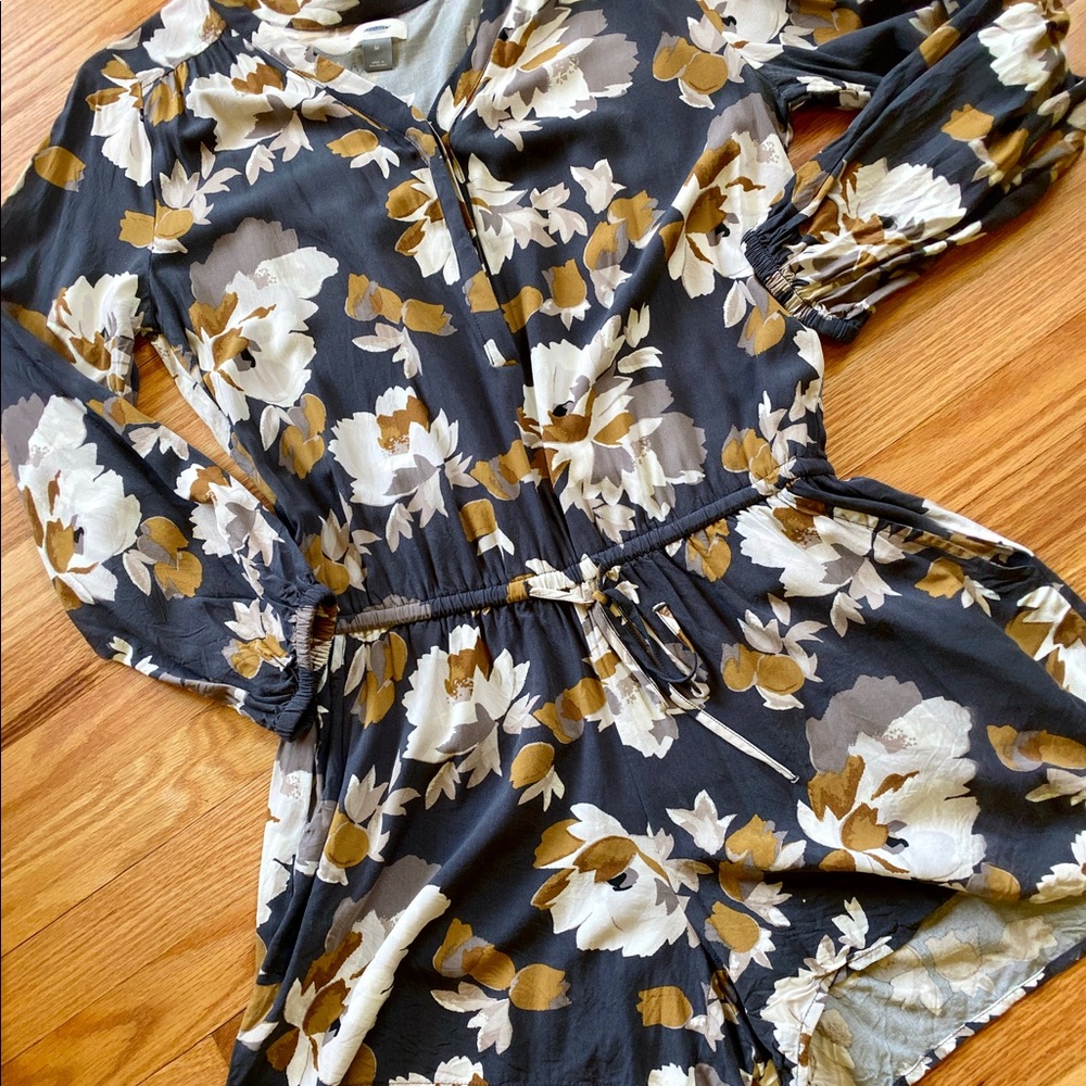 Long sleeved floral romper